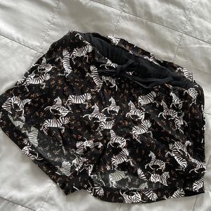 Zara drawstring zebra print shorts